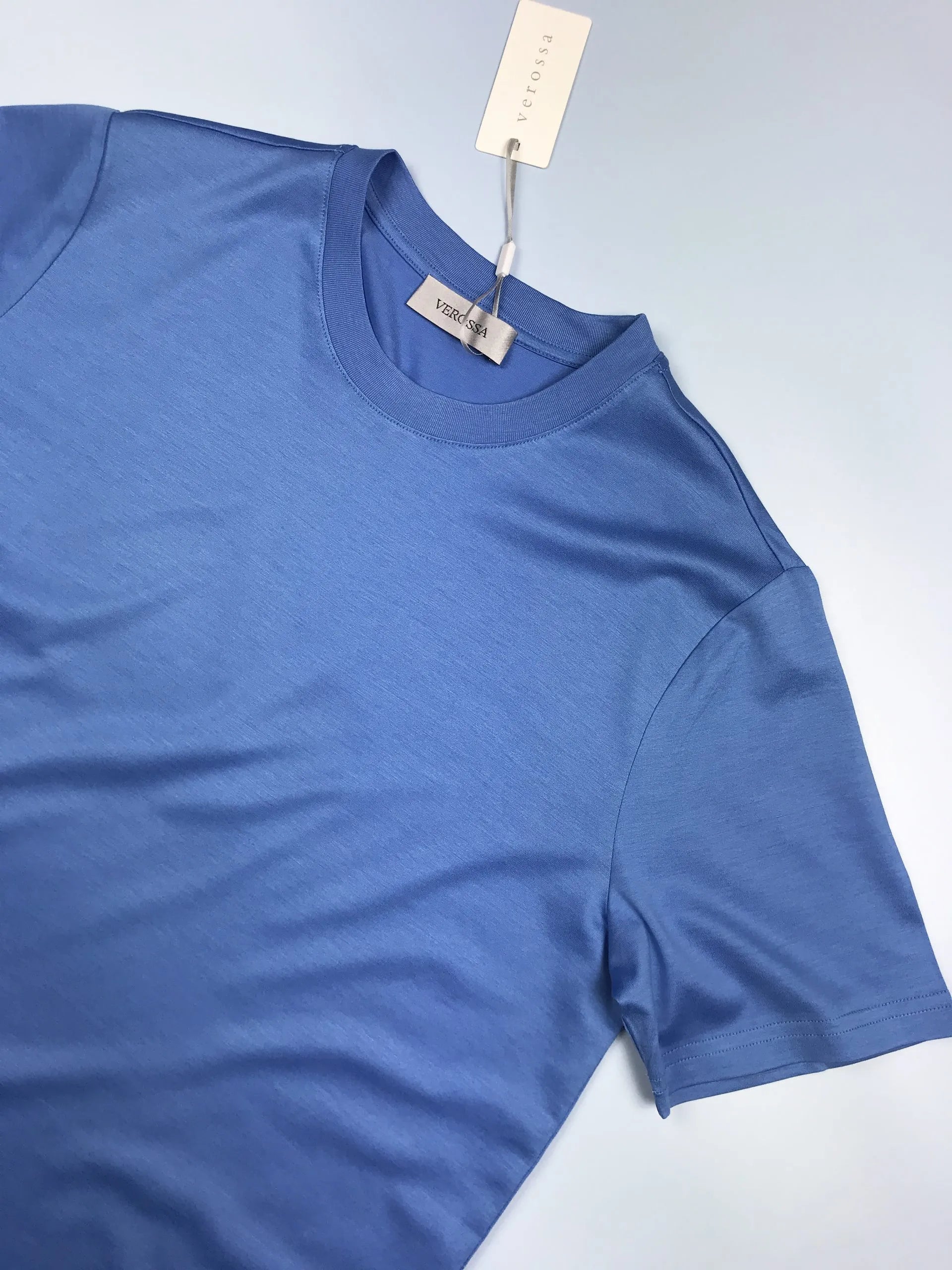 Verossa Plain Mercerised T-Shirt - Bright Blue